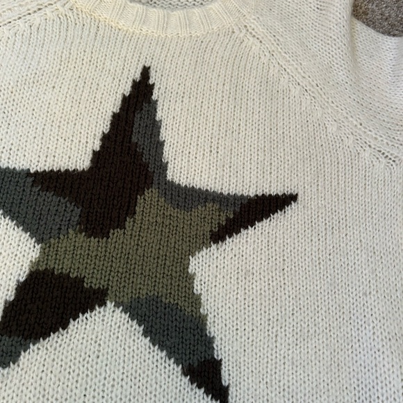 Wooden Ships Mohair and Wool Blend Oversized Camo Star Sweater. Crewneck. XS. - Picture 3 of 13